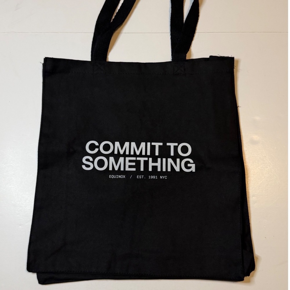 Equinox Tote Bag Commit To Something Promo Canvas Gym Bag NWOT